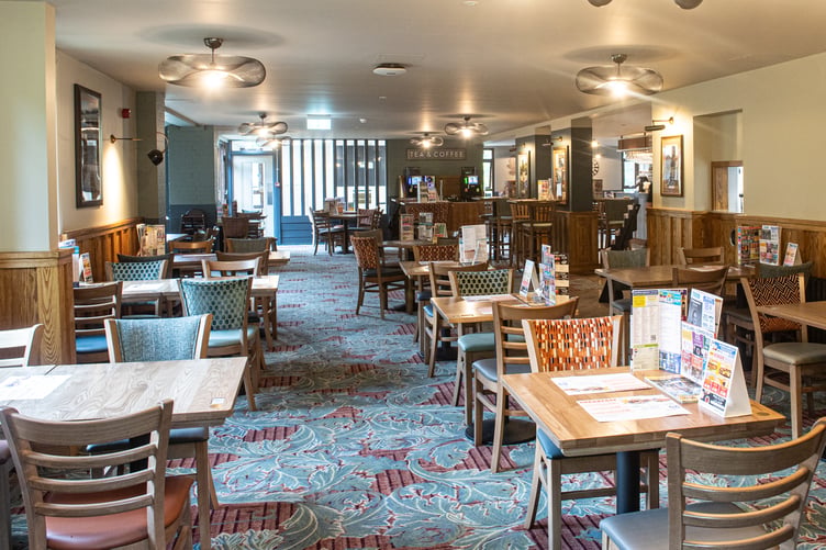 The interior of the Sir Ronald Wates Wetherspoon pub at the University of Surrey, Guildford.